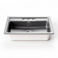 Stainless steel kitchen sink with three holes for faucet installation 30 x 20 x 10 inches