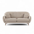 Fabric sofa with two removable cushions in beige 180 x 85 x 75cm