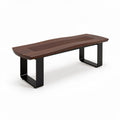 Wooden coffee table with metal legs 150 x 75 x 40cm brown finish