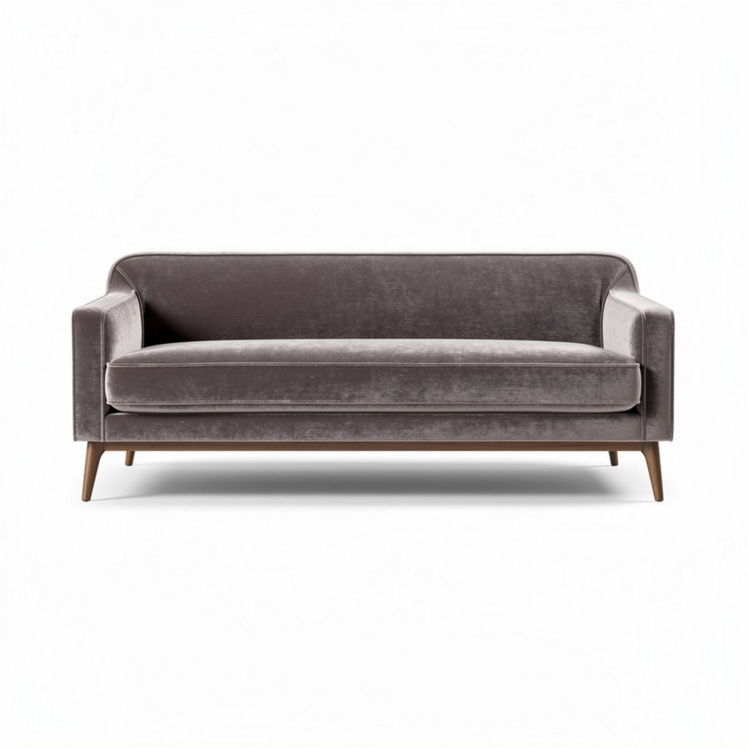 Fabric sofa in grey with wooden legs 210 x 90 x 80cm for living room