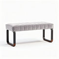 Velvet upholstered bench with metal frame 120 x 40 x 45cm for living room seating